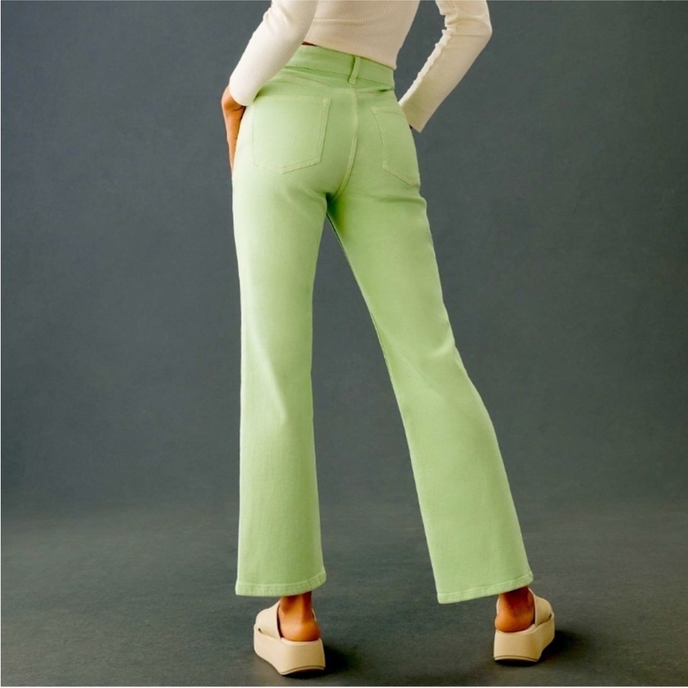 Anthropologie by Pilcro The Yaya Pant Stylish Light Green Flared Jeans Size 32 - Picture 2 of 12